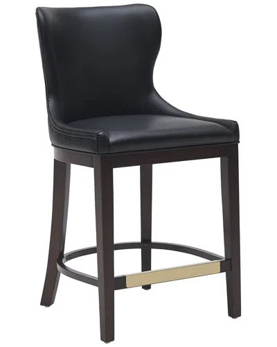 Manhattan Comfort Blair Leatherette Counter Stool With Beech Wood Legs