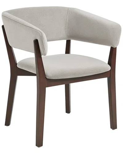 Manhattan Comfort Blake Dining Armchair With Beech Wood Legs In Brown