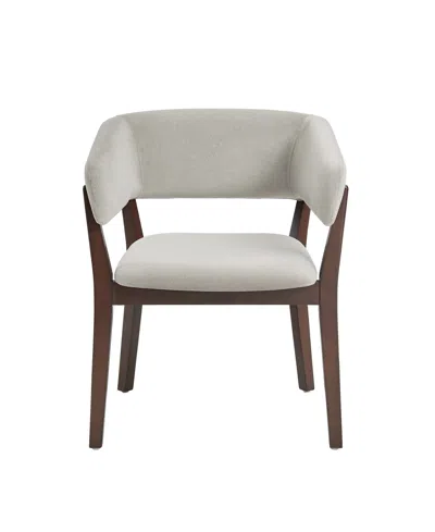 Manhattan Comfort Blake Faux Mohair Upholstered 26" Beech Wood Dining Armchair In Gray