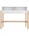 Manhattan Comfort Bowery Desk In White And Oak In White