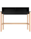 Manhattan Comfort Bowery Desk With 0 Shelves In Black And Oak In Black
