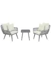 Manhattan Comfort Cannes Patio 2-person Seating Group With End Table In Grey