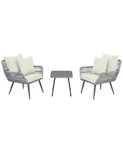 MANHATTAN COMFORT MANHATTAN COMFORT CANNES PATIO 2-PERSON SEATING GROUP WITH END TABLE