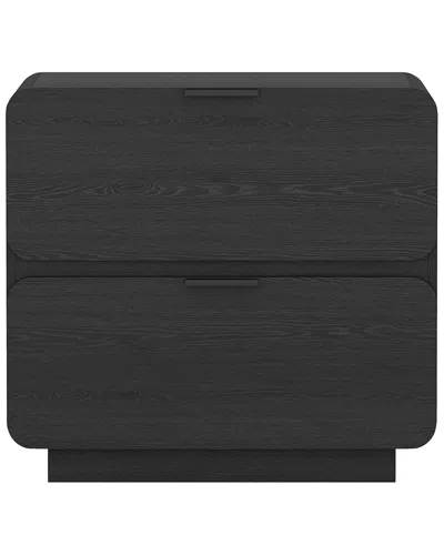 Manhattan Comfort Chrystie Contemporary Modern 26in Nightstand (2-drawer) In Black