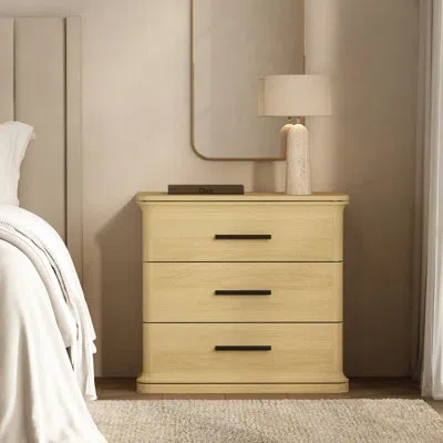 Manhattan Comfort Clifford Traditional 3-drawer Nightstand In Neutral