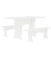 Manhattan Comfort Coney 3pc Mid-century Modern Dining Set In White