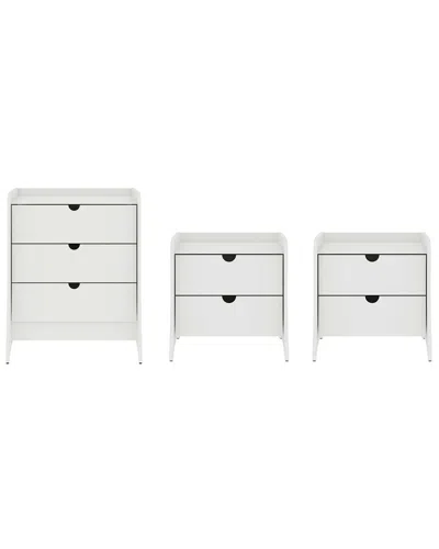 MANHATTAN COMFORT MANHATTAN COMFORT CONEY 3PC MID-CENTURY MODERN DRESSER & NIGHTSTAND SET