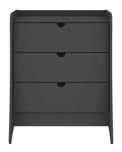 Manhattan Comfort Coney Mid-century Modern 3-drawer Dresser In Grey
