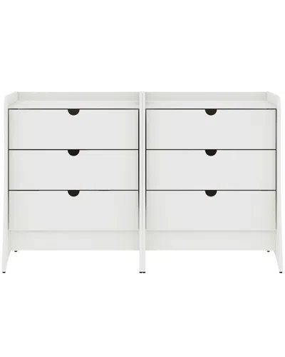 Manhattan Comfort Coney Mid-century Modern 3-drawer Dresser In White