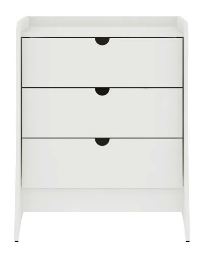 Manhattan Comfort Coney Mid-century Modern 3-drawer Dresser In White