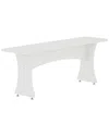 Manhattan Comfort Coney Mid-century Modern Dining Bench In White