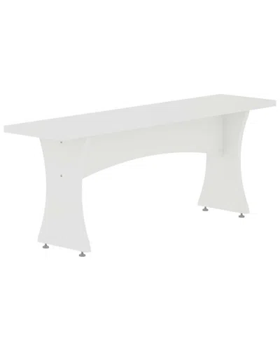 Manhattan Comfort Coney Mid-century Modern Dining Bench In White