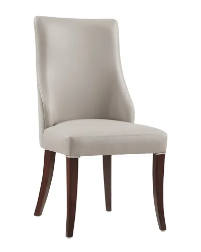 MANHATTAN COMFORT MANHATTAN COMFORT SET OF 2 CONNIE LEATHERETTE & VELVET DINING CHAIRS WITH  BEECH WOOD LEGS