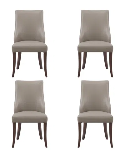 Manhattan Comfort Connie Taupe Leatherette And Vel In Gray