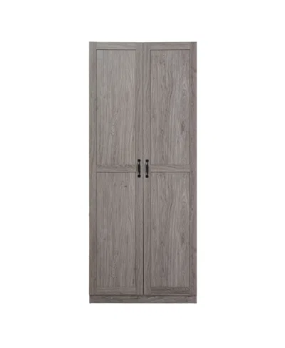 Manhattan Comfort 29.61" Cornelia Wood 4-shelf Storage Closet In Gray