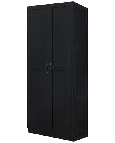 Manhattan Comfort Cornelia Modern Storage Closet 1.0 With 7 Adjustable Shelves In Black