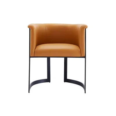 Manhattan Comfort Corso Modern Metal Dining Chair In Tan