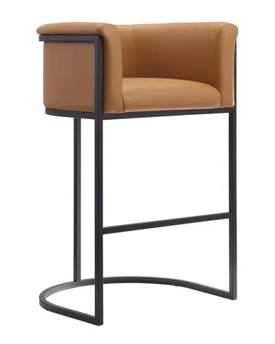 Manhattan Comfort Cosmopolitan Barstool In Camel And Black