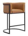 Manhattan Comfort Cosmopolitan Counter Stool In Camel And Black