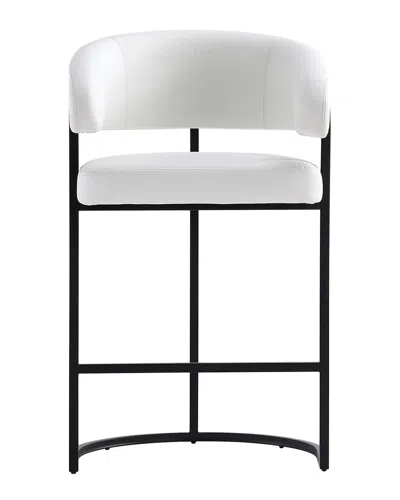 Manhattan Comfort Counter Stool - Set Of 3 White In Black