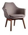 Manhattan Comfort Cronkite Accent Chair In Grey And Walnut