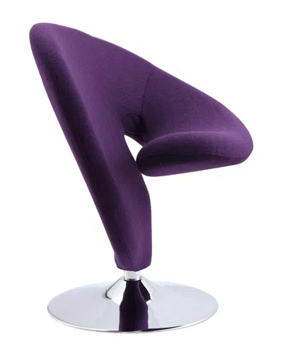 Manhattan Comfort Set Of 2 Curl Swivel Accent Chairs In Purple