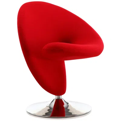 Manhattan Comfort Set Of 2 Curl Swivel Accent Chairs In Red
