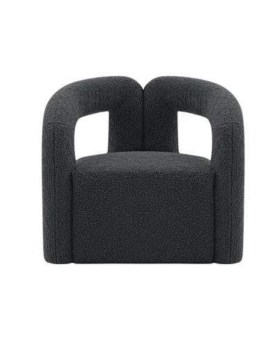 Manhattan Comfort Darian Modern 28.74" Boucle Upholstered Accent Chair In Black
