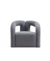 Manhattan Comfort Darian Modern 28.74" Boucle Upholstered Accent Chair In Gray