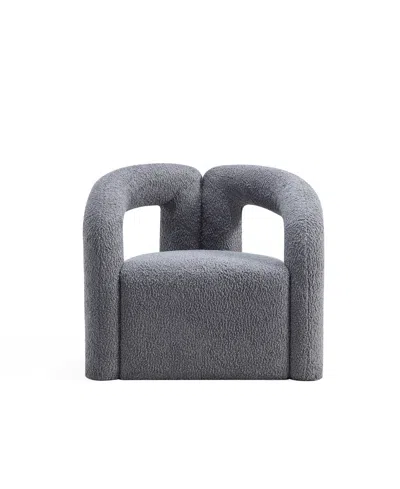Manhattan Comfort Darian Modern 28.74" Boucle Upholstered Accent Chair In Gray