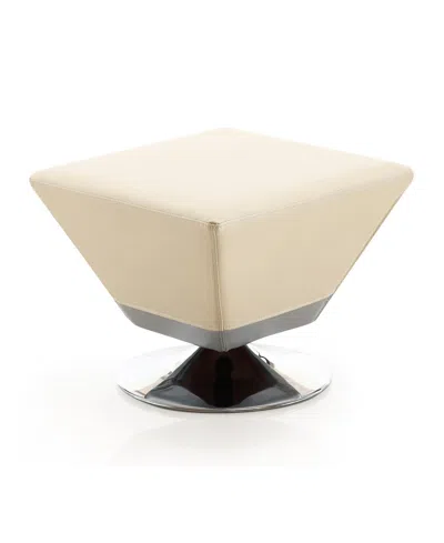 Manhattan Comfort Diamond Leatherette Upholstered Swivel Ottoman