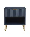 Manhattan Comfort Dumbo 1-drawer Modern Nightstand In Midnight Blue
