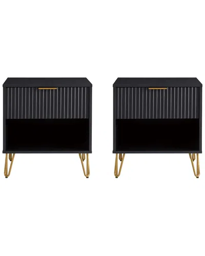 Manhattan Comfort Dumbo 1.0 Modern Nightstand In Black