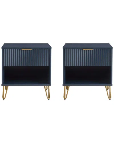 Manhattan Comfort Dumbo 1.0 Modern Nightstand In Blue