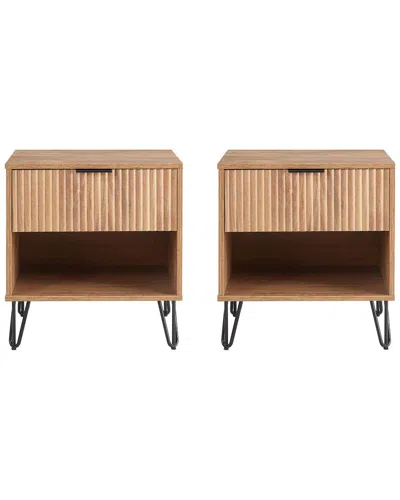 Manhattan Comfort Dumbo 1.0 Modern Nightstand In Neutral