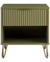 Manhattan Comfort Dumbo 1-drawer Modern Nightstand In Green