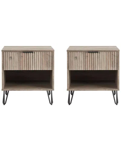 Manhattan Comfort Dumbo 1.0 Modern Nightstand In Grey