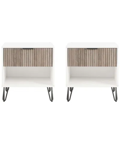 Manhattan Comfort Dumbo 1.0 Modern Nightstand In White