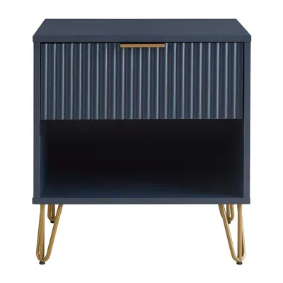 MANHATTAN COMFORT DUMBO 1.0 NIGHTSTAND IN MIDNIGHT BLUE