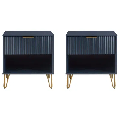 Manhattan Comfort Dumbo 1.0 Modern Nightstand In Blue