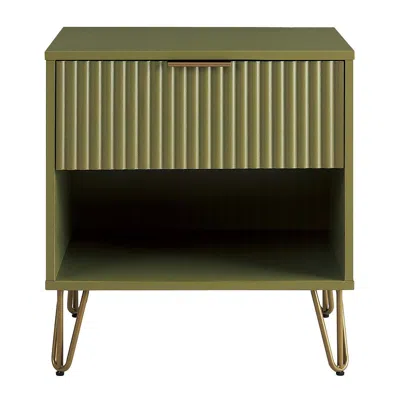 MANHATTAN COMFORT DUMBO 1.0 NIGHTSTAND IN OLIVE GREEN