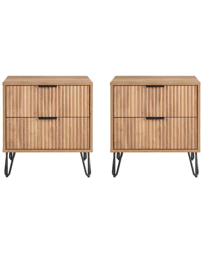 Manhattan Comfort Dumbo 2.0 Modern Nightstand In Brown