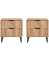 Manhattan Comfort Dumbo 2.0 Modern Nightstand In Brown