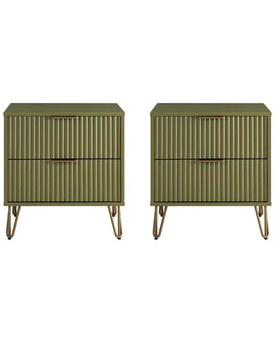 Manhattan Comfort Dumbo 2.0 Modern Nightstand In Green