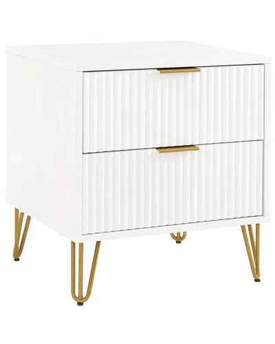 Manhattan Comfort Dumbo 2.0 Modern Nightstand In White