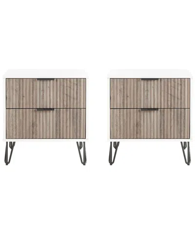 Manhattan Comfort Dumbo 2.0 Modern Nightstand In White