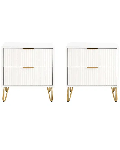 Manhattan Comfort Dumbo 2.0 Modern Nightstand In White