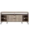 Manhattan Comfort Dumbo 63in Mid-century Modern Tv Stand With 6 Shelves & 2  Drawers In Neutral