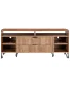 Manhattan Comfort Dumbo 63in Mid-century Modern Tv Stand With 6 Shelves & 2  Drawers In Brown