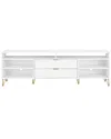 Manhattan Comfort Dumbo 85in Mid-century Modern Tv Stand With 6 Shelves & 2  Drawers In White